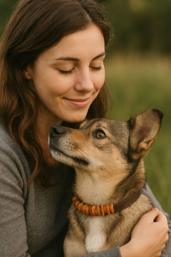 Natural Baltic Amber 42 cm Dog & Cat Collar for Flea & Tick Protection